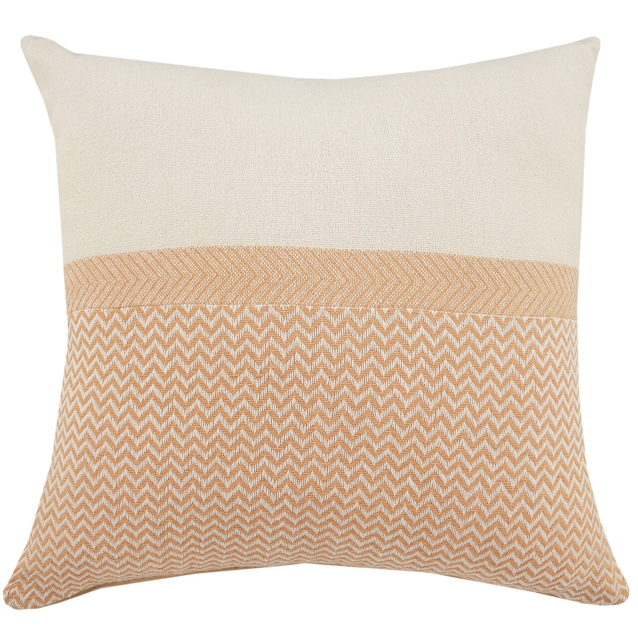 Edge Collections - 18" x 18" - Orange - Chevron Decorative Pillow with Zipper - 1 Piece